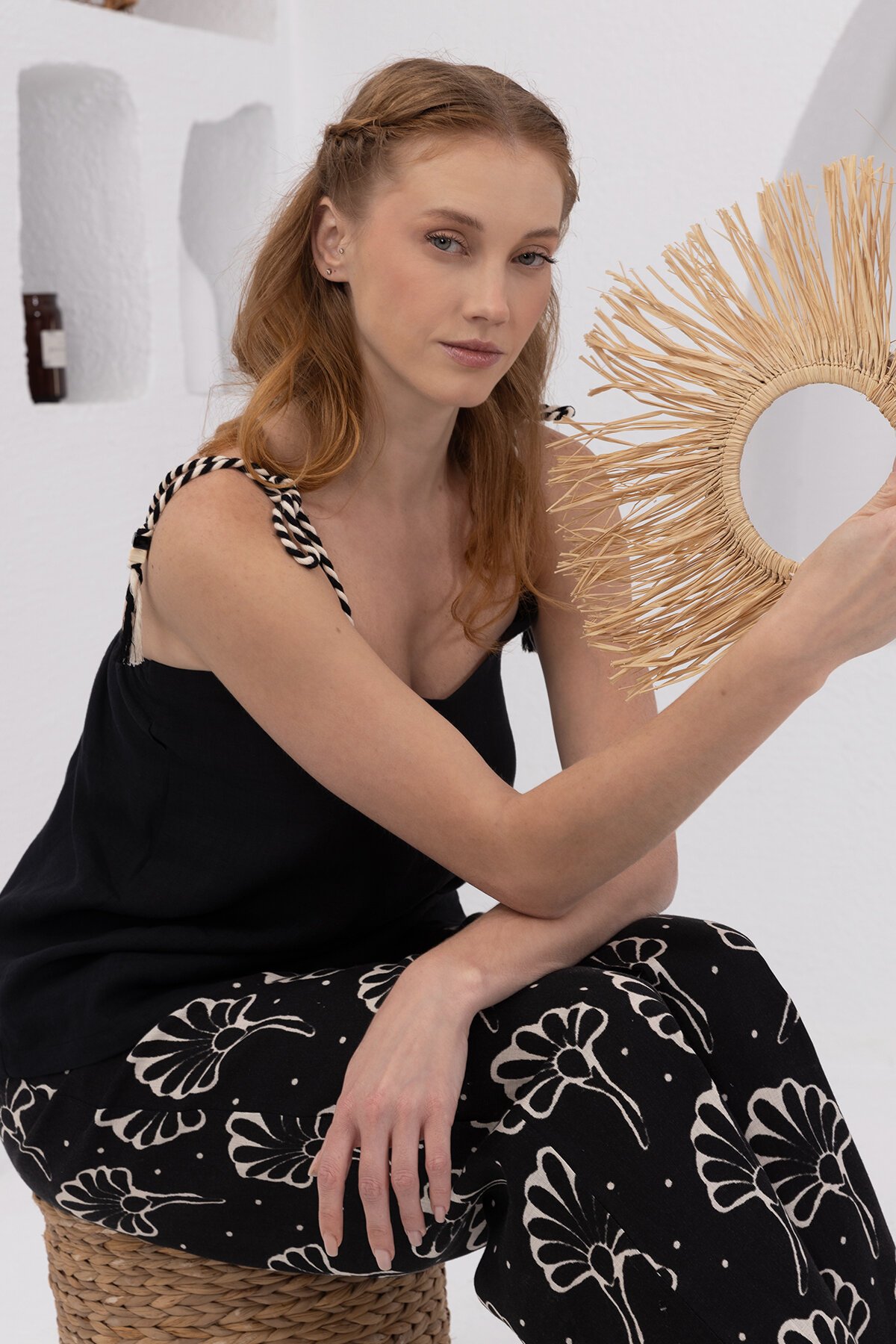 Black Natur | Keten Askılı Bluz