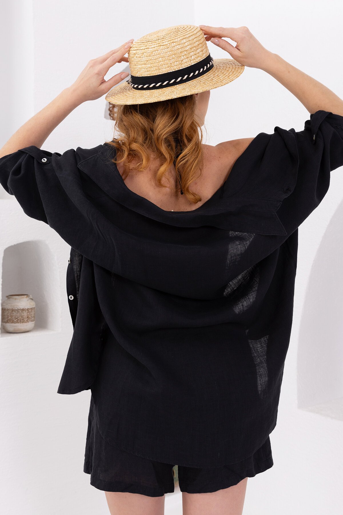 Black Natur | Keten Klasik Gömlek