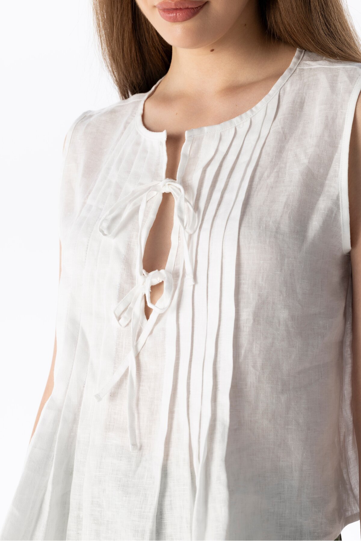 LINEN PLEATED TOP