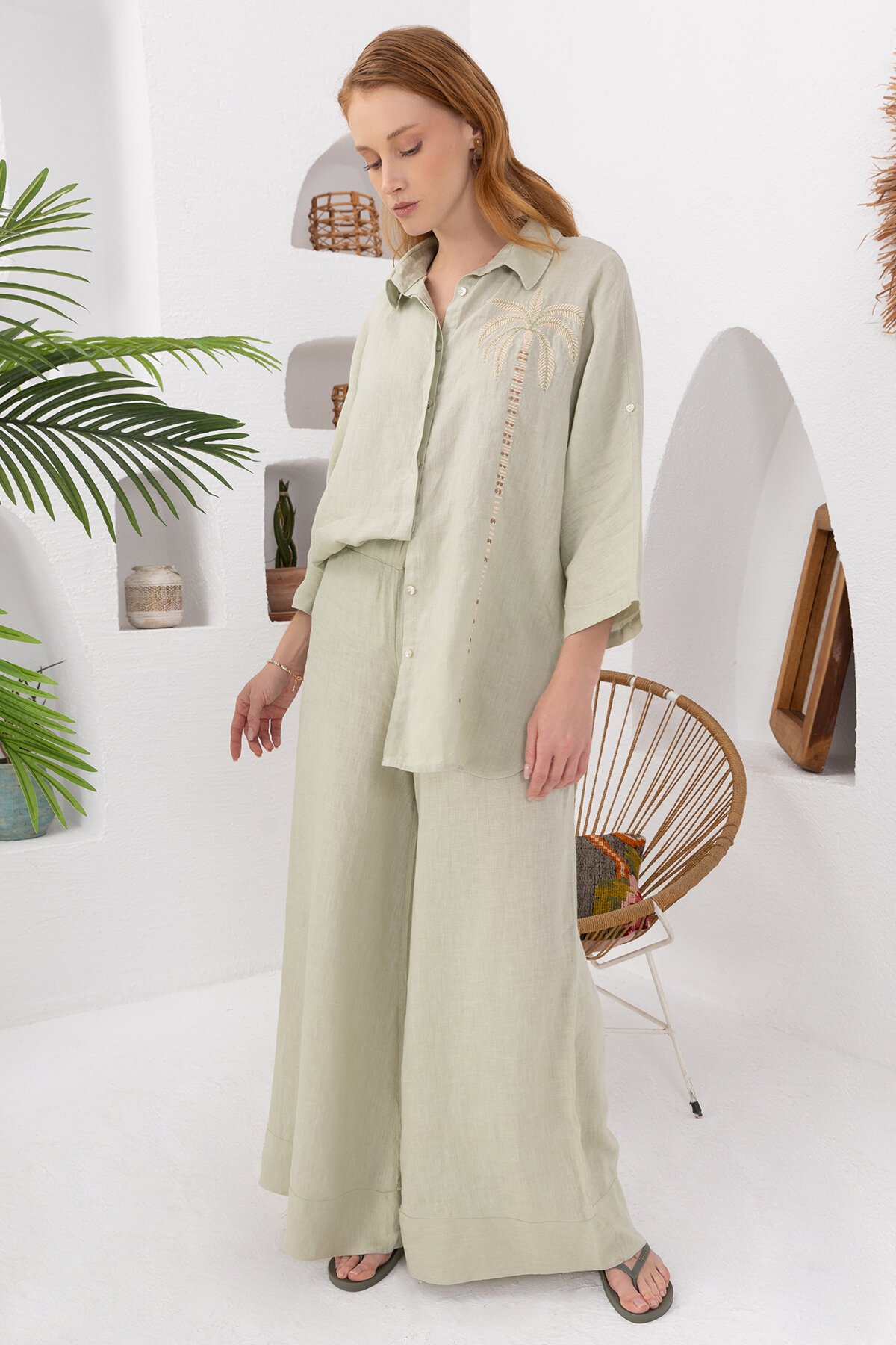 Papaya | Keten Klasik Gömlek