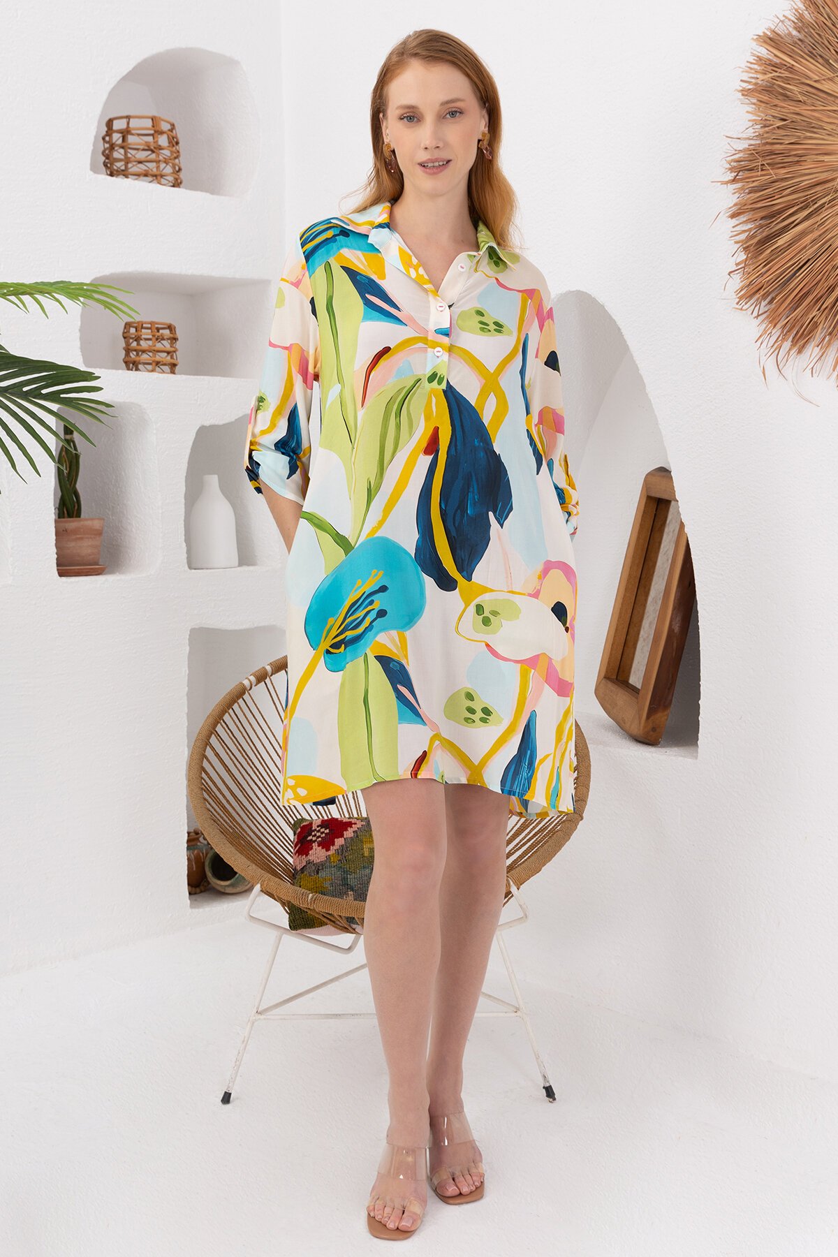 Spring | Viskon Gömlek Elbise