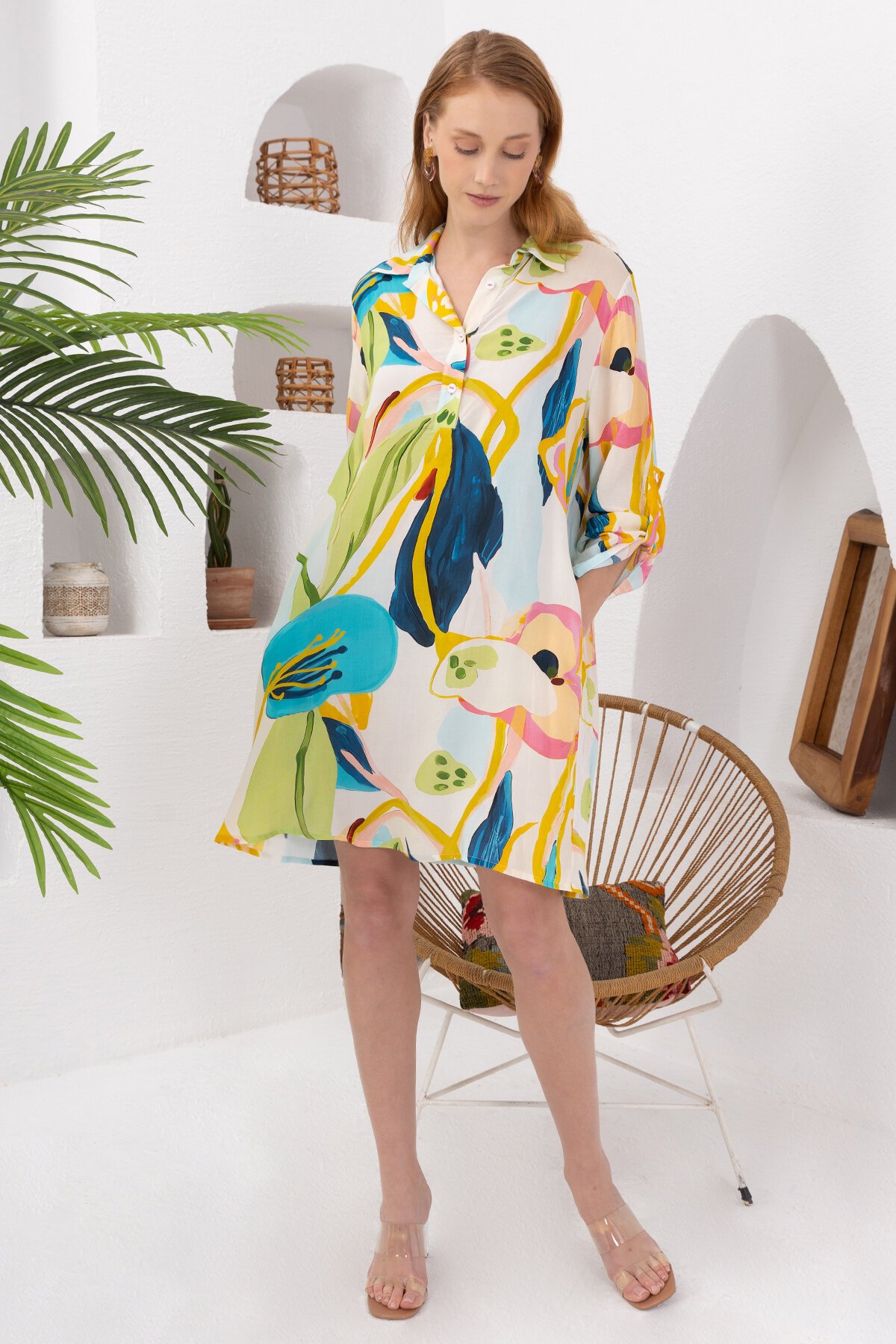 Spring | Viskon Gömlek Elbise