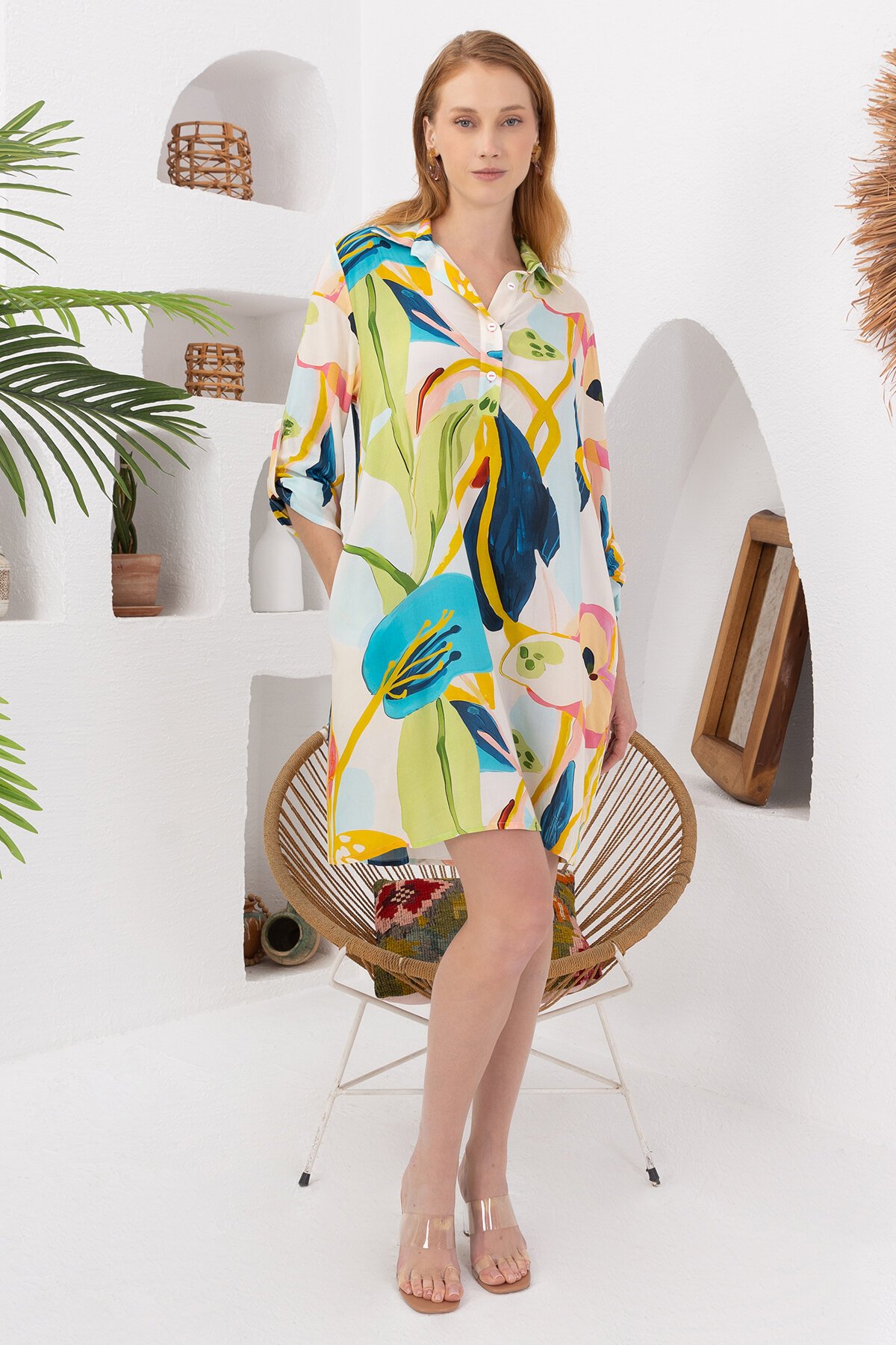 Spring | Viskon Gömlek Elbise