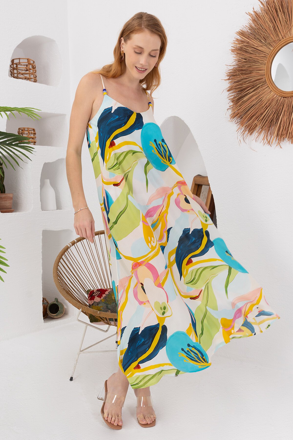 Spring | Viskon Uzun Elbise