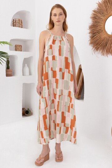 Papaya | Keten Uzun Elbise