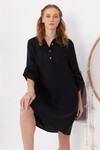 Black Natur | Keten Gömlek Elbise