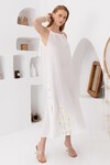 White Daisy | Keten Uzun Elbise