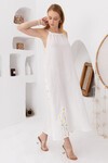 White Daisy | Keten Uzun Elbise